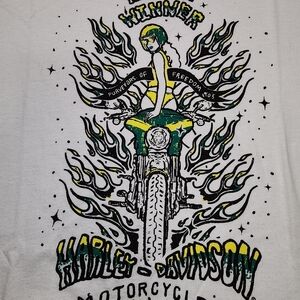 Harley-Davidson White Graphic T-Shirt for Men